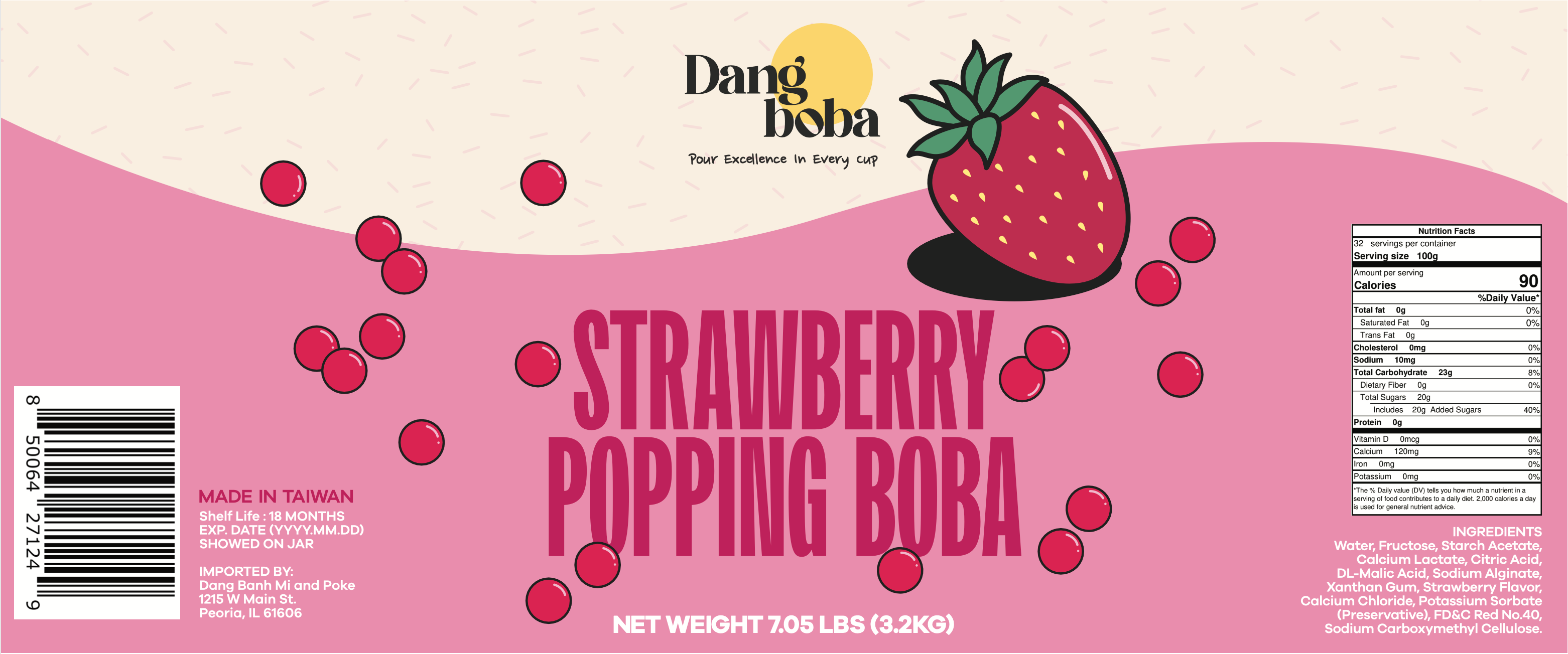 Strawberry Popping Boba