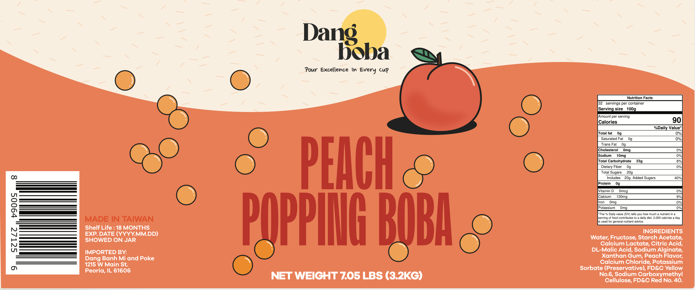 Peach Popping Boba