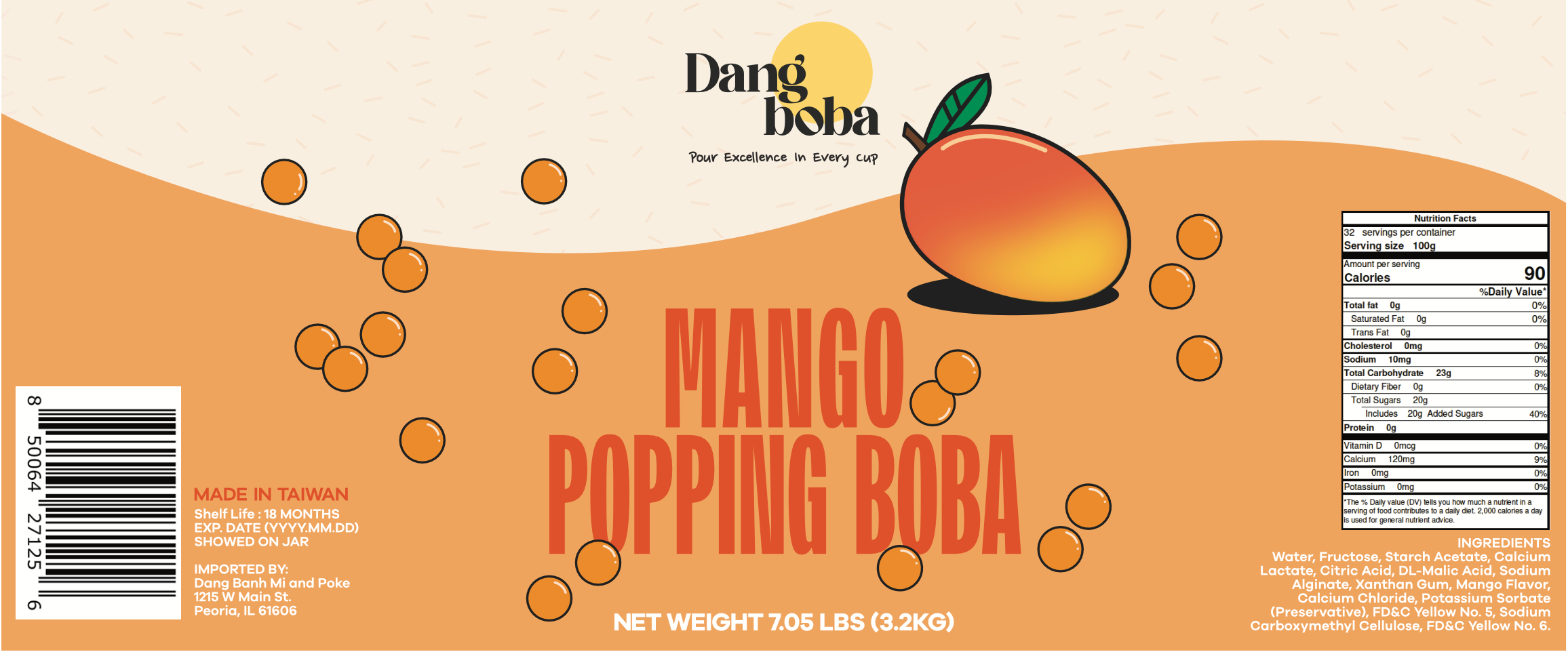 Mango Popping Boba