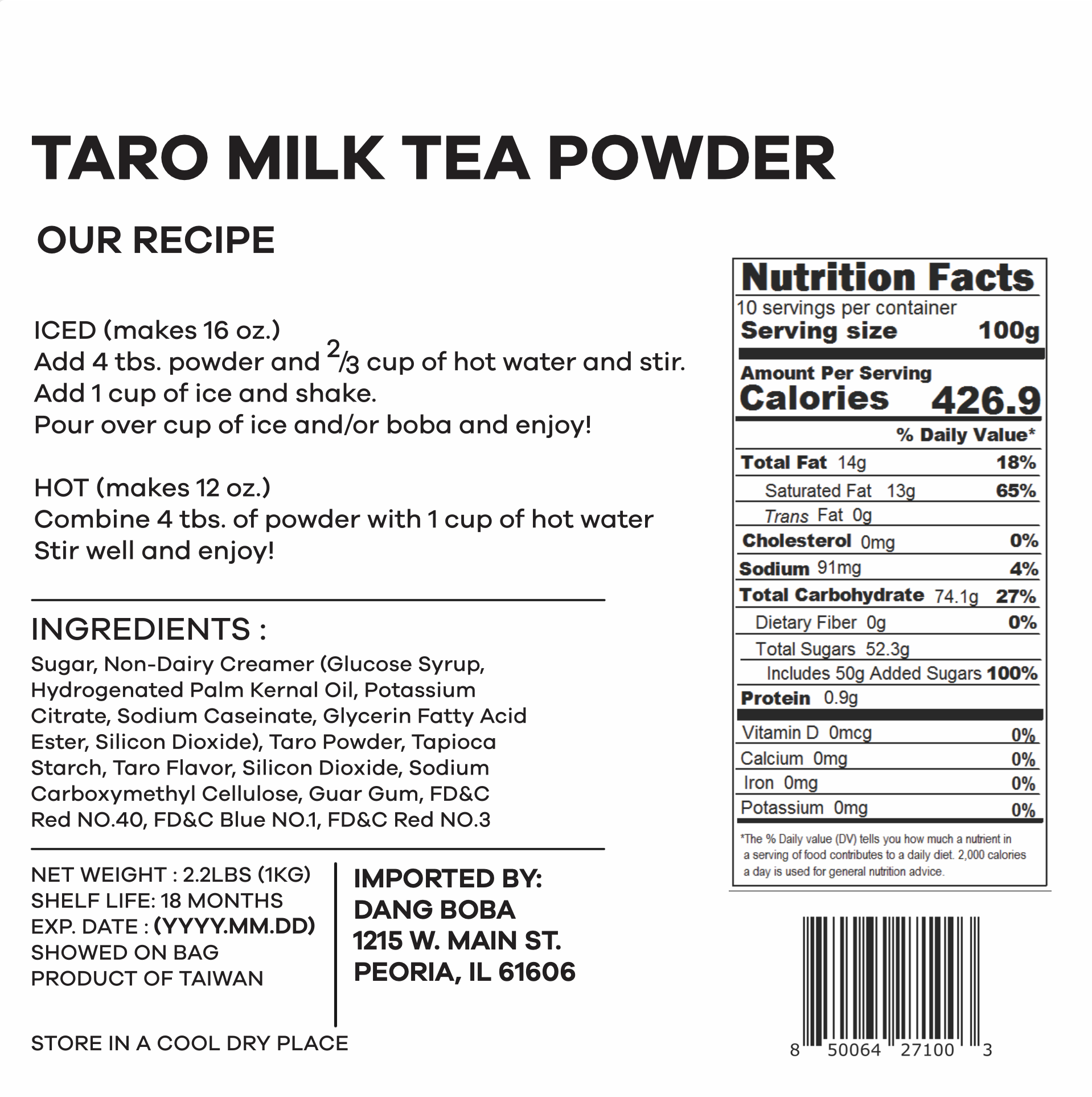 Taro Milk Tea Powder