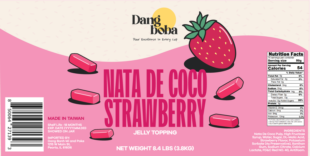 Strawberry Nata De Coco Jelly